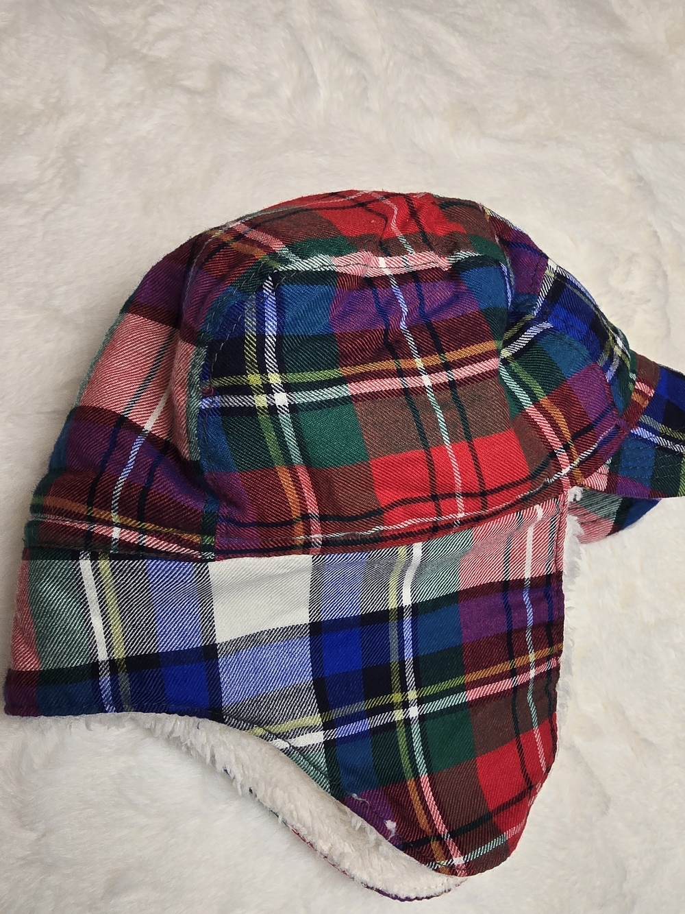 GAP Plaid Trapper Hat - Red, Green, Blue